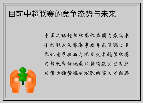 目前中超联赛的竞争态势与未来